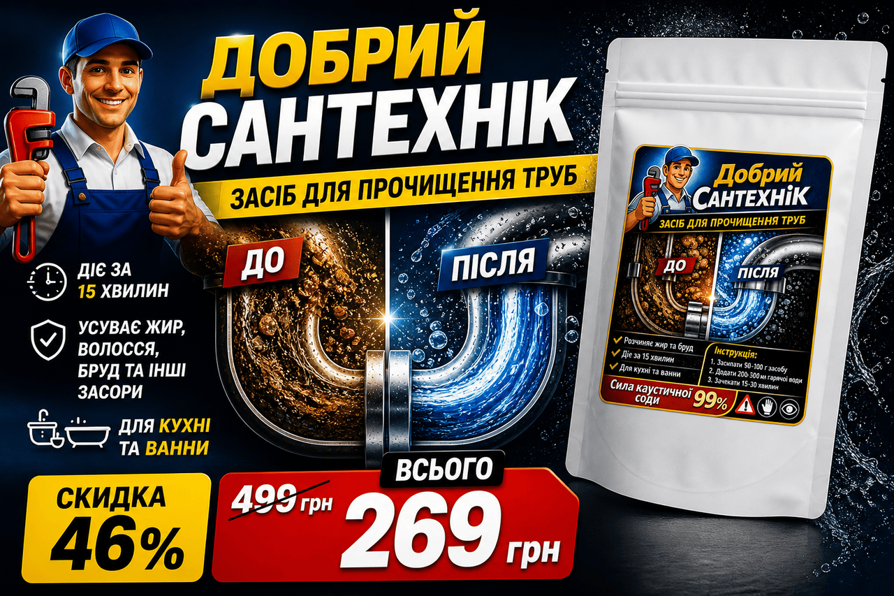Добрий Сантехнік - Засіб для чищення труб